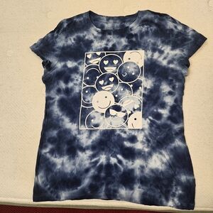 Aeropostale Classic Crew Navy Blue Tie-Dye Graphic Tee Women's XL